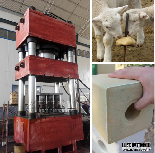 1200吨羊用盐砖舔块液压机